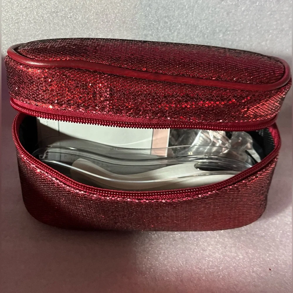 BEAUTY BIO - GloPRO Microneedling Tool & Face Attachment in red sparkle zip bag